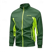 preiswerte Sportjacke-Herren Outdoorjacke Windbreaker Wanderjacke Urlaub Täglich Atmungsaktiv Tasche Spleißen Frühling Herbst Farbblock Mode Klassisch Stehkragen Regulär Schwarz Hellgrau Armeegrün Dunkelblau Dunkelgray
