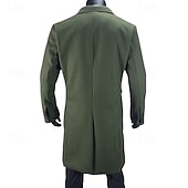 preiswerte Herren-Blazer &amp; -Anzüge-Herren Mantel Trenchcoat Langer Trenchcoat Urlaub Täglich Herbst Winter Polyester Winddicht Warm Oberbekleidung Bekleidung Mode Klassisch Einfach Tasche Revers Doppelreihig
