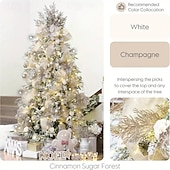 economico Corone, Ghirlande &amp; Decorazioni-24 steli artificiali per alberi di Natale – decorazioni scintillanti con rami di pino, steli scintillanti per alberi di Natale, piccole composizioni floreali in vaso, decorazioni per feste, matrimoni