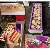 cheap DIY Art-Silicone Soap Molds for Soap Making Kit Soap Making Supplies with Soap Cutters, Wooden Box, Wavy and Straight Scraper
