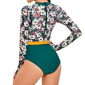 levne Rash guardy One Piece-Dámské Ochrana proti vyrážce Plavky S potiskem Zapni UV ochrana proti slunci UPF50+ Dlouhý rukáv Plavky Surfování Plavání Léto