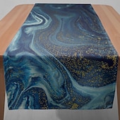 economico Tovaglie-1PC Runners da tavola blu rendering - Tovaglia rettangolare stampata in digitale per ristoranti banchetti decorazioni per matrimoni (33x180cm/13x70.5in)