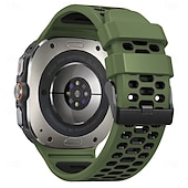 halpa Samsungin kellon rannekkeet-Kellon ranneke varten Samsung Galaxy Katso Ultra Ruostumaton teräs Silikoni Korvaus Hihna Kaksisävyinen Säädettävä Ruostumattomasta teräksestä valmistettu solki Urheiluhihna Ranneke