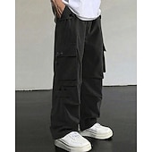 economico Pantaloni cargo-Per uomo Pantaloni Cargo Pantaloni Coulisse Elastico in vita Multi-tasche Semplice Indossabile All&#039;aperto Quotidiano Campeggio &amp; Escursionismo Moda Classico Nero Verde militare