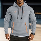 economico Felpa Tattica-Per uomo Felpa con cappuccio Felpa con cappuccio a zip intera Felpa con cappuccio in pile Felpa con cappuccio tattica Nero Verde militare Blu marino Cachi Grigio chiaro Con Cappuccio Semplice