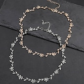 abordables Conjuntos de joyas-Juego de Joyas 3 Diamantes Sintéticos Cromo 1 Brazalete Pendientes Collare Mujer Elegante Vintage Moda Estilo retro Clásico Conjunto de joyas Para Boda Fiesta Invitado a la boda