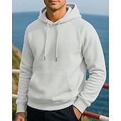 abordables Sudadera &amp; Sweatshirt-Hombre Sudadera informal Sudadera con capucha Con bolsillos Manga Larga Camiseta Ropa Deportiva Otoño Color sólido Moda Al Aire Libre Viaje Corriendo Ropa de deporte Ropa de Deporte Negro Amarillo