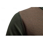 preiswerte Herren Elite Pullover &amp; Cardigans-Herren Pullover Zopfmuster Stricken Normale Oberteile Halber Reißverschluss Farbblock Geometrisch Stehkragen Elegant Vintage Schule Urlaub Bekleidung Frühling Herbst Grün Armeegrün S M L