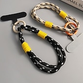 abordables Correas para el teléfono y muñequeras-Cuerda de mano simple de dos hilos de moda, cuerda de muñeca corta simple, cuerda colgante de doble capa, firme y resistente, antirroturas y anticaídas, cuerda para colgar teléfonos móviles.