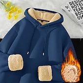 abordables Sweat à capuche en polaire-Homme Sweat à capuche Sweat à capuche en polaire Abricot Noir Jaune Vin Rouge À capuche Uni Cordon de serrage Sport &amp; Loisir Quotidien Fête Polyester Streetwear Basique Occasionnel Automne Hiver