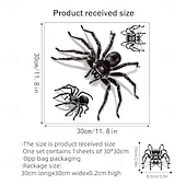 halpa Decals &amp; Stickers-Halloween Window Cling Wall Sticker, Black Spider Glass Stickers, Removable Static Clings for Living Room Window Decoration Halloween Party Home Decor