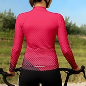 abordables Maillots de mujer-Mujer Maillot de Ciclismo Graphic A Lunares Degradado Manga Larga Bicicleta Maillot Camiseta con 3 bolsillos traseros Filtro Solar Resistente a los rayos UV Secado rápido Bandas Reflectantes Deportes