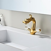 economico Rubinetti per lavandino bagno-Rubinetto per lavabo - Classico Galvanizzato Set centrale Due maniglie un foroBath Taps
