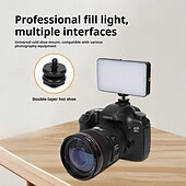 abordables Accessoires pour caméra de téléphone portable-Lampe vidéo LED 1200 Ah rechargeable et portable, éclairage pour appareil photo, 3 effets lumineux, pour vlogging, selfie