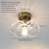 cheap Ceiling Lights-Simple Lotus Leaf Ceiling Light for Restaurant Entryway Aisle Vintage Brass Glass Led Hanging Lamps