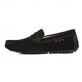 billiga Slip-ons och loafers till herrar-Röda herrloafers i konstläder med slip-on-funktion, lätta, avslappnade mockasiner för arbete, resor och vardagsbruk
