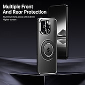 economico Cover per iPhone-telefono Custodia Per iPhone 17 Pro Max 17 Air 16 Pro Max Plus 15 Pro Max 14 Pro Max Copertura Posteriore con Supporto Magnetico Resistente agli urti Retrò Lega di Alluminio