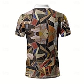 preiswerte Geometrisches Poloshirt für Herren-Herren Geometrisch Polo Kurzarm Polo-Shirts Hemden mit Kragen Lässig Athleisure 3D-Druck Knöpfe Sommer Blau Braun Grün