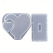 levne kutilské umění-Velká sada silikonových forem na odlévání srdíček z pryskyřice, 1 sada, silikonová forma ve tvaru srdce pro domácí dekoraci, svatební ozdoba, promoční suvenýr.