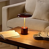 baratos abajur-Candeeiro de mesa redondo de vidro e madeira de latão retrô contemporâneo com cilindro LED para cabeceira