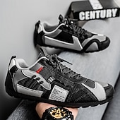 お買い得  カジュアルなレースアップシューズ-メンズのグリーンとイエローのメッシュスニーカー - ウォーキング、旅行、ストリートスタイルに最適なカラーブロックの通気性のあるカジュアルスポーツシューズ