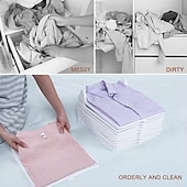 Недорогие Хранение вещей и организация пространства-Складная доска для хранения одежды из 5 предметов, складной органайзер для рубашек в шкафу, легко складывающаяся доска для хранения футболок, брюк и топов, инструмент для экономии места при