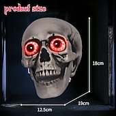 levne Halloween-Mluvící lebky na Halloween - rozsvícená halloweenská dekorace s červenými očima a lebkami, sváteční halloweenské dekorace s červenými očima na párty