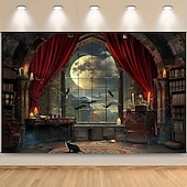 tanie halloweenowe gobeliny ścienne-Halloween Szkielet Nowoczesny Salon Dekoracje ścienne drzwi tło