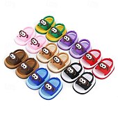 billige Dukkeklær og tilbehør sett-1 par dukkesko til 17 cm dukke, søte minisko, tilbehør til 17 cm dukker, sittende stående serie silikondukke-regnsko (uten dukke)