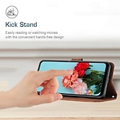 abordables Carcasas iPhone-teléfono Funda Para iPhone 17 Air 16 15 14 Pro Max Plus 16e 13 Pro Max Mini Funda Trasera con correa de muñeca Caballete Ranura para tarjetas Retro TPU Cuero de PU