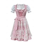 abordables Mujeres-Mascarada Oktoberfest Vestidos Traje de cosplay Trachtenkleader Mucama Vestidos Alemán Munich prados Mujer Víspera de Todos los Santos Vestido Paño de estilo tradicional Blusa Vestido Delantal