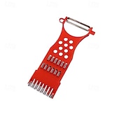 halpa Tapahtuma- ja juhlatarvikkeet-2-pakkaus monitoimista keittiön kuorimaveitseä, vihannesleikkuria ja silppuria perunalle, porkkanalle ja kurkulle, moniteräinen raastin ja leikkuri satunnaisissa väreissä