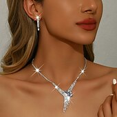 halpa Korusetit-Korusetti 3kpl Tekojalokivi Metalliseos Korvakorut Kaulakorut Naisten Tyylikäs Vintage siro Geometrinen Geometrinen Korusetti Käyttötarkoitus Häät Juhla Häävieras