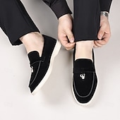 Brune herreloafers i semsket skinn med metalldetaljer – komfortable, casual businesssko til jobb, middager og høstantrekk billige Slip-ons og loafers til herrer-Brune herreloafers i semsket skinn med metalldetaljer – komfortable, casual businesssko til jobb, middager og høstantrekk