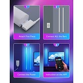 billiga Smart dekorativa lampor-Glide-vägglampor 6 st, RGB LED-lampa, smart spellampa som fungerar med Alexa och Google Assistant, RGB-ljusramp, LED-vägglampor för sovrum