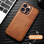 お買い得  iPhone用ケース-電話 ケース 用途 16 15 14 Pro Max Plus 16e 13 Pro Max バックカバー 耐衝撃 レトロ風 TPU PUレザー