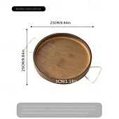 baratos Materiais de Construção-Mesa de apoio para sofá de bambu art déco, mesa lateral dobrável portátil com encaixe, estrutura de metal, sem necessidade de eletricidade, prateleira de bebidas de bambu marrom para sofá e mesas de