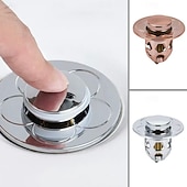 abordables Accessoires pour salle de bains-Bouchons de vidange universels pour évier de salle de bain, lot de 2 – Bouchon escamotable à pression avec noyau en laiton &amp;lavabo de cuisine