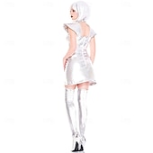 voordelige Beroep en Uniform Kostuums-Kostuum Robot Astronaut Cosplay Volwassenen Dames Halloween Carnaval Feest Prestatie Aankleden