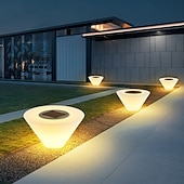 abordables Luz del camino-Farolas LED solares para exteriores de 30 cm, estilo nórdico, para postes de cerca, impermeables IP54, para terrazas, puertas, pilares de piedra, farolas de jardín.