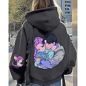 economico Cartone animato 3D della ragazza-Felpa con cappuccio grafica Kpop-rumi per ragazze - top traspirante con stampa di simpatici personaggi della cultura pop coreana e stelle del K-pop &amp;fan art design casual comfort per la scuola