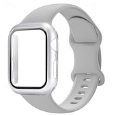baratos Pulseiras de Apple Watch-Pulseira Esportiva Fecho Moderno Compatível com Pulseira Apple Watch 38mm 40mm 41mm 42mm 44mm 45mm 49mm com caixa Mulheres Homens Antichoque Silicone pulseira de substituição para iwatch Ultra 2