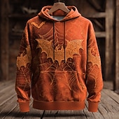 levne Halloween mikiny a svetry-Halloween Pánské 3D Netopýr Mikina Punk Přehnaný Dlouhý rukáv Tričkový Klub Streetwear Fialová Oranžová Šňůrky 3D tisk Podzim Zima Návrhář
