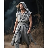 preiswerte Oberteile-Retro Vintage Mittelalterlich Renaissance Weste Tunika Krieger Wikinger Kostüm Herren Vikinger Halloween Karneval Leistung Party LARP Erwachsene Gürtel Ganzjahres