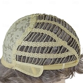 Недорогие старший парик-Короткие парики с пикси для женщин пожилого возраста, серебристо-серые многослойные парики с челкой, синтетические волнистые кудрявые парики для пожилых женщин, на каждый день, для вечеринок, для