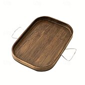 baratos Materiais de Construção-Mesa de apoio para sofá de bambu art déco, mesa lateral dobrável portátil com encaixe, estrutura de metal, sem necessidade de eletricidade, prateleira de bebidas de bambu marrom para sofá e mesas de
