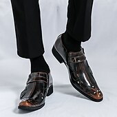 economico Formale-scarpe eleganti da uomo in pelle nera con cinturino alla caviglia – calzature formali da ufficio per matrimoni, feste e lavoro