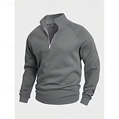 tanie Bluza z kapturem z polaru-Męskie Bluza dresowa Bluza polarowa Bluza z kapturem Zjechać na pobocze Bluza z zamkiem błyskawicznym Czarny Zieleń wojskowa Granatowy Szary Stójka Równina Niejednolita całość Sport i turystyka