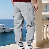 economico Carico-Per uomo Pantaloni da tuta Pantaloni in Pile Joggers Pantaloni invernali Pantaloni da Tuta Cargo Coulisse Tasca Elastico in vita Semplice Comodità Caldo Sport all'Aperto Quotidiano Moda Casual Nero