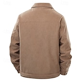 economico Giubbotti e cappotti da uomo-Per uomo Giacca Leggera Giacca in Velluto a Coste Giacca Casual Vacanza Quotidiano Caldo Tasca Primavera Autunno Semplice Moda Classico Bavero Regolare Nero Cachi Verde militare Beige Giacca
